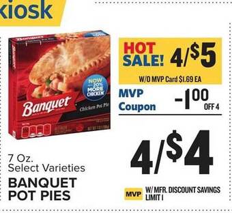 Food Lion Banquet pot pies offer