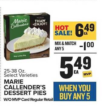 Food Lion Marie callender's dessert pies offer