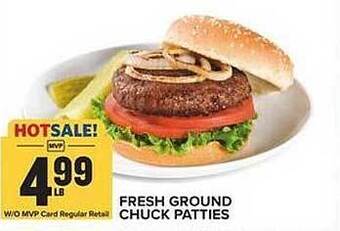 Food Lion Fresh ground chuck patties offer