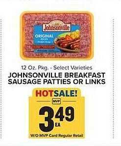 Food Lion Johnsonville breakfast sausage patties or links offer