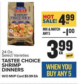 Food Lion Tastee choice shrimp dinners offer