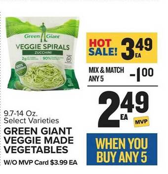 Food Lion Green giant veggie made vegetables offer