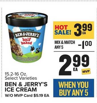 Food Lion Ben & jerry's ice cream offer