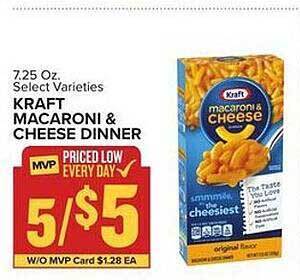 Food Lion Kraft macaroni & cheese dinner offer