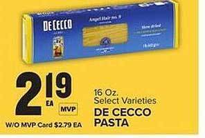 Food Lion De cecco pasta offer