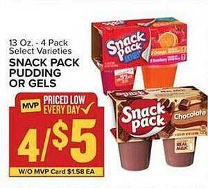 Food Lion Snack pack pudding or gels offer