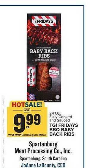 Food Lion Tgi fridays bbq baby back ribs offer