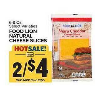 Food Lion Food lion natural cheese slices offer