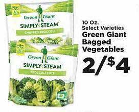 IGA Green giant bagged vegetables offer