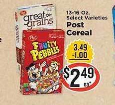 IGA Post cereal offer
