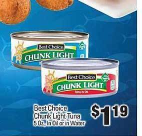 IGA Best choice chunk light tuna offer