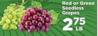 IGA Red or green seedless grapes offer