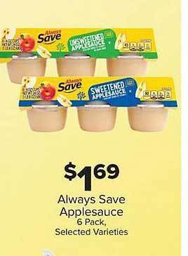 IGA Always save applesauce offer