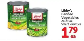 Albertsons Libby's Canned Vegetables 28-29 oz offer