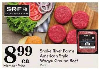 Pavilions Snake river farms american style wagyu ground beef offer