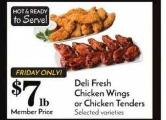 Pavilions Deli fresh chicken wings or chicken tenders offer