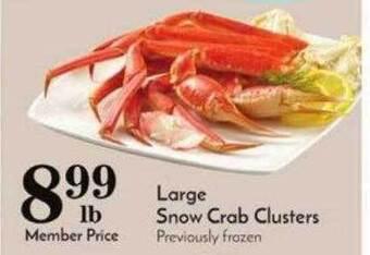 Pavilions Large snow crab clusters offer