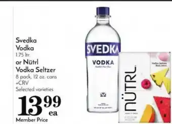 Pavilions Svedka vodka or nütrl vodka seltzer offer