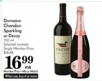 Pavilions Domaine chandon sparkling or decoy offer