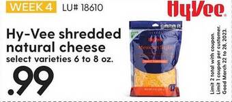 Hy-Vee Hy-vee shredded natural cheese offer
