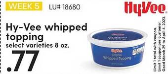 Hy-Vee Hy-vee whipped topping offer