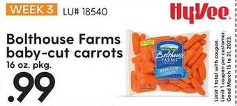 Hy-Vee Bolthouse farms baby-cut carrots offer