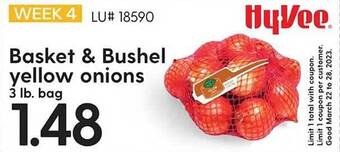 Hy-Vee Basket & bushel yellow onions offer