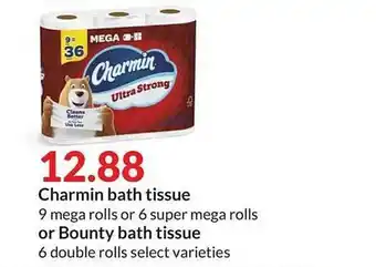 Hy-Vee Charmin bath tissue or bounty bath tissue offer
