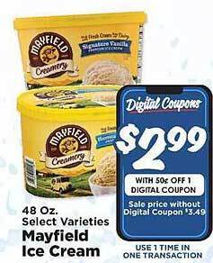 IGA Mayfield ice cream offer