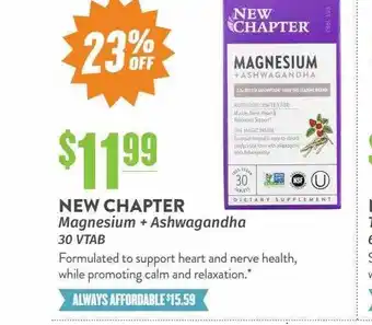 Natural Grocers New chapter magnesium + ashwagandha offer