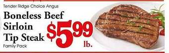 Village Market Food Centers Boneless beef sirloin tip steak offer