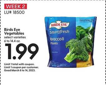 Hy-Vee Birds eye vegetables offer