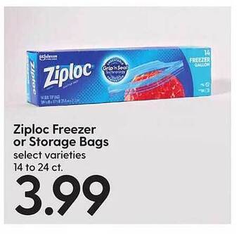 Hy-Vee Ziploc freezer or storage bags offer