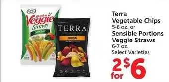 Vons Terra vegetable chips or sensible portions veggie straws offer