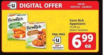 Vons Farm rich appetizers offer