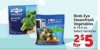 Vons Birds eye steamfresh vegetables offer