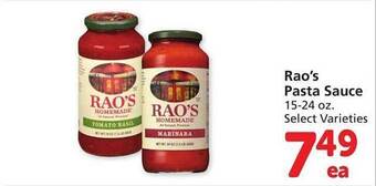 Vons Rao's pasta sauce offer