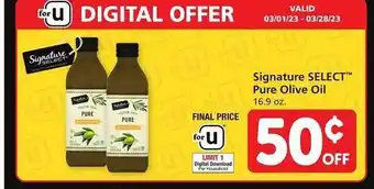 Vons Signature select pure olive oil offer