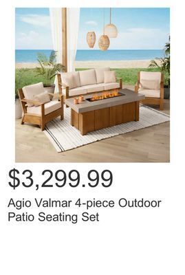 Costco Agio valmar 4-piece outdoor patio seating set offer