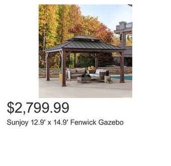 Costco Sunjoy 12.9' x 14.9' fenwick gazebo offer