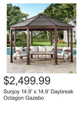 Costco Sunjoy 14.9' x 14.9' daybreak octagon gazebo offer