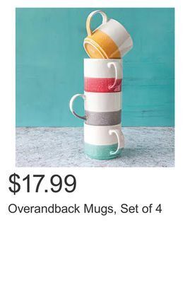 Costco Overandback mugs, set of 4 offer
