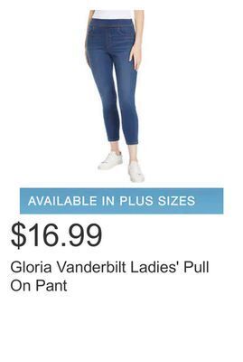Costco Gloria vanderbilt ladies' pull on pant offer