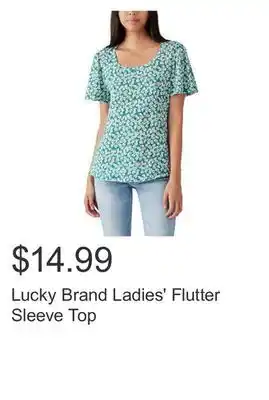 Costco Lucky brand ladies' flutter sleeve top offer