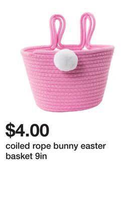 Five Below Coiled rope bunny easter basket 9in offer