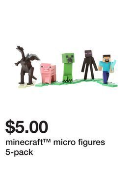 Five Below Minecraft™ micro figures 5-pack offer