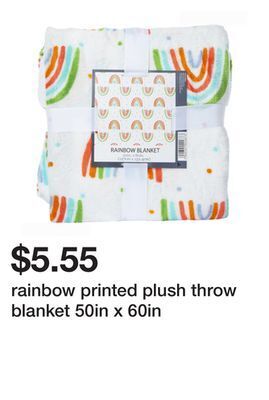 Five Below Rainbow printed plush throw blanket 50in x 60in offer