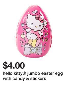 Five Below Hello kitty® jumbo easter egg with candy & stickers offer