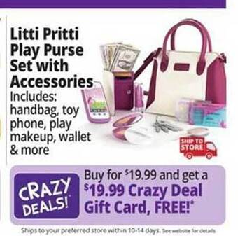 Ocean State Job Lot Litti pritti play purse set with accessories offer