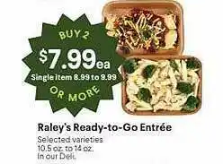 Nob Hill Raley's read-to-go entrée offer